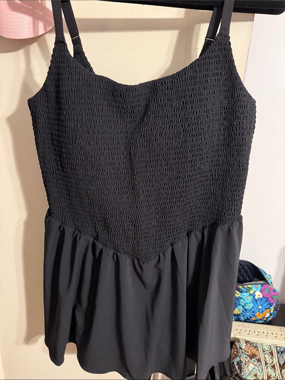 BRAND NEW aerie Black Smocked Spaghetti-Strap Mini Dress